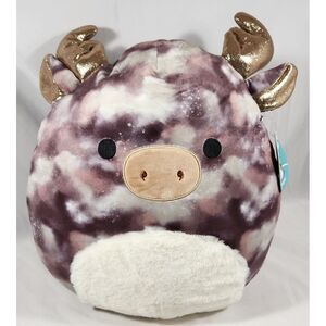 14" Squishmallow GREGGOR The Moose marbled Brown Gold ears/antlers‎ New w/Tag